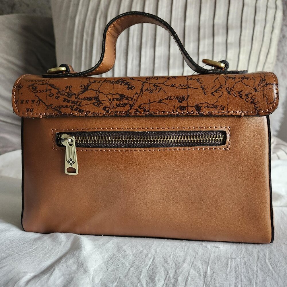 Patricia Nash Brown Signature Map Carisbrooke Riot Rust Satchel Set 4pc Set - Picture 4 of 17